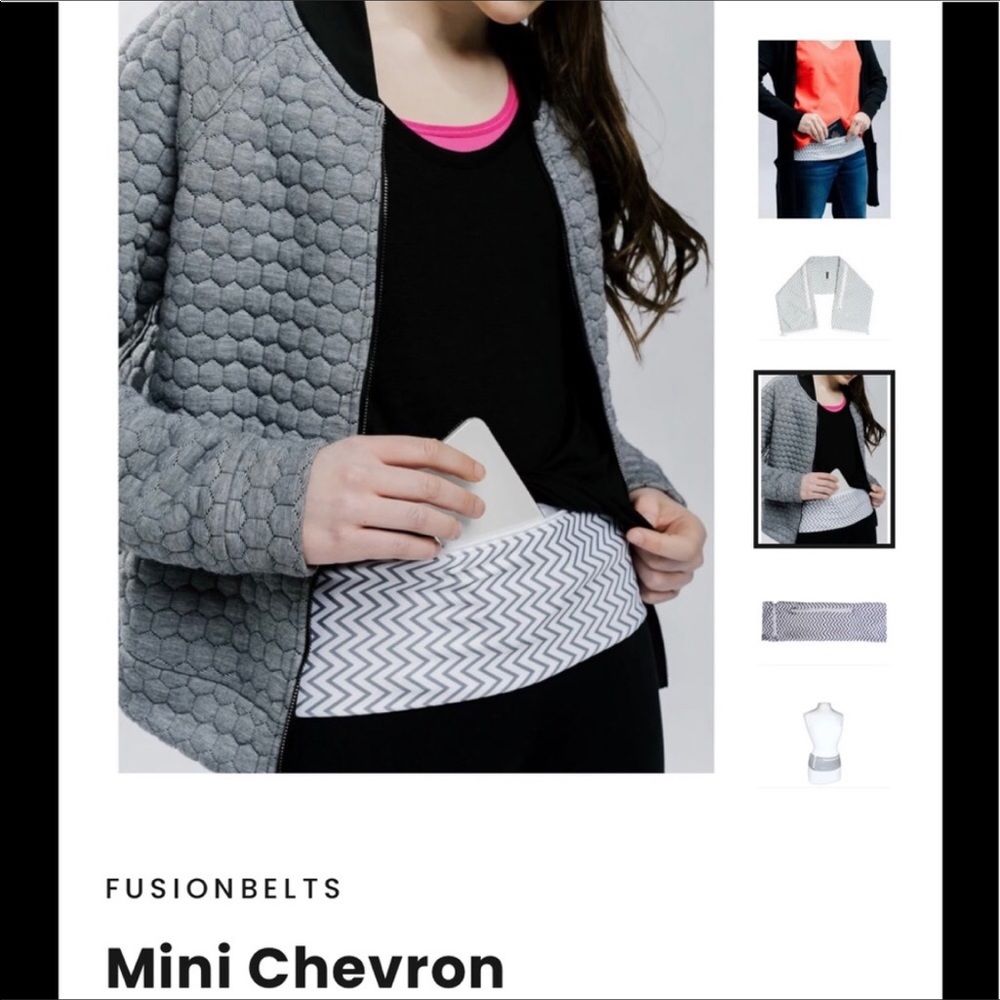Fusion Belt Gray Chevron 3XL Anti-Fanny Pack Cool!